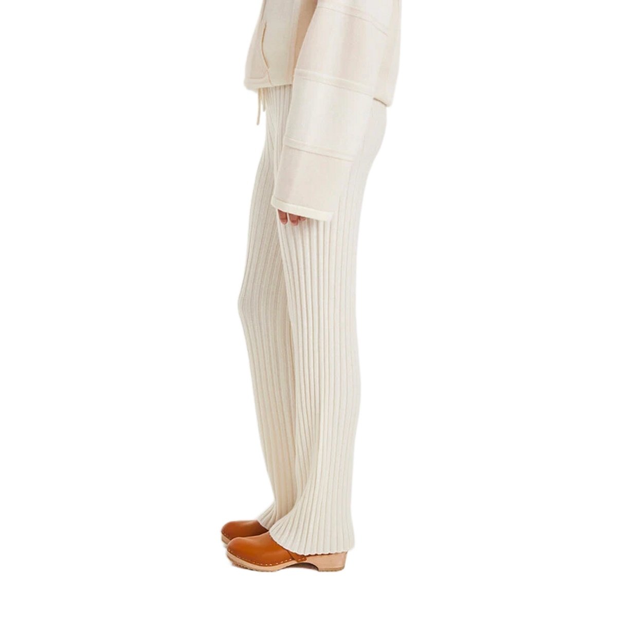 Hot Sale 100% Cashmere Women's High Waist Pants Autumn Winter Rib Knitted Casual Pants Elastic Pleats XS Color Anti-Wrinkle
