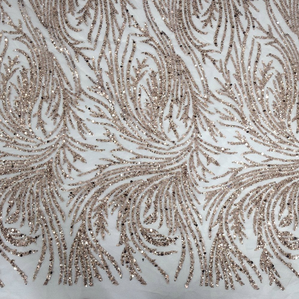 HY1727 New turkish lace super shiny beaded crystal sequins elegant wedding dress lace fabric rose gold fabric factory price