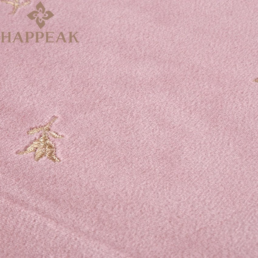 HAPPEAK New Design Soft Black Velvet Embroidery Fabric Stretchy Flower Embossed Velvet Fabric For Women Dress