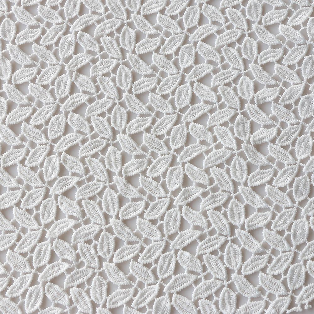 Elegant Design Soluble Embroidery Fabric Woven Foliage Patterns Embroidered For Fashionable Clothes