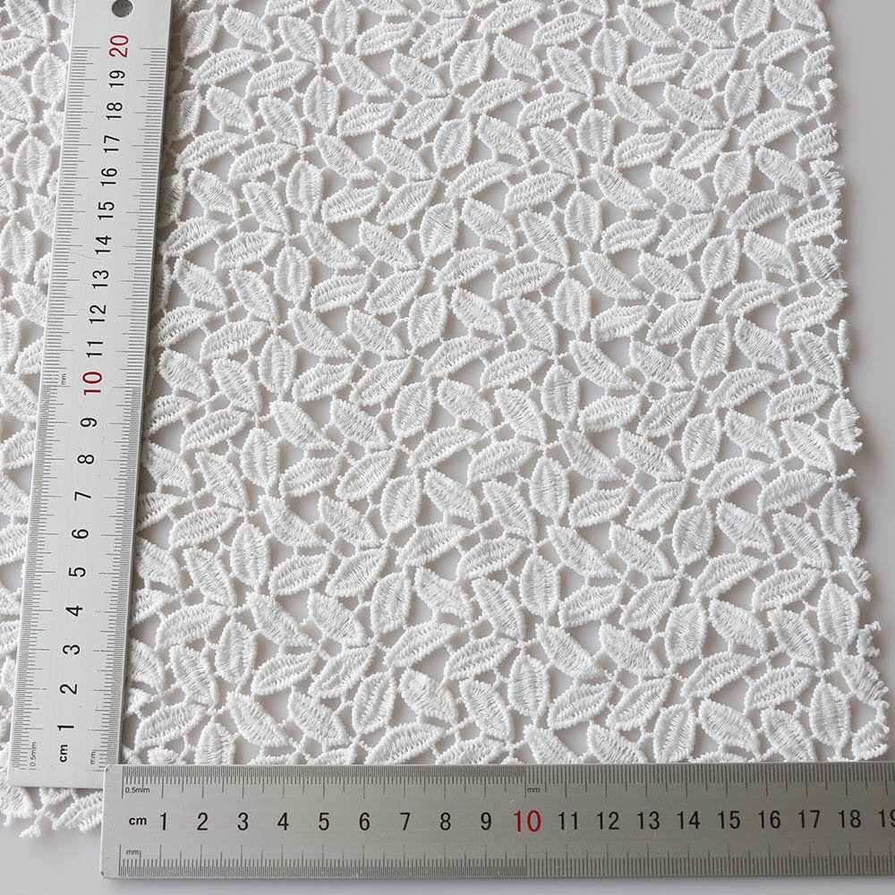Elegant Design Soluble Embroidery Fabric Woven Foliage Patterns Embroidered For Fashionable Clothes