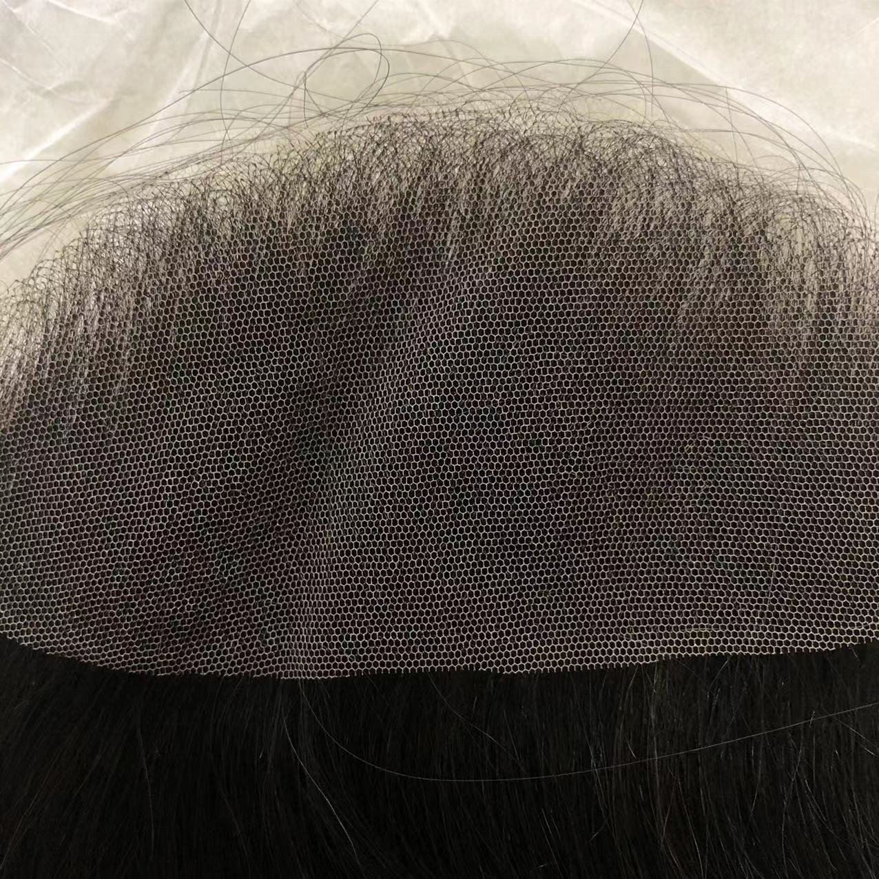 Black Hair Lace Base Frontal Hairline Topper 100% Human Hair Wigs Men lace Toupee