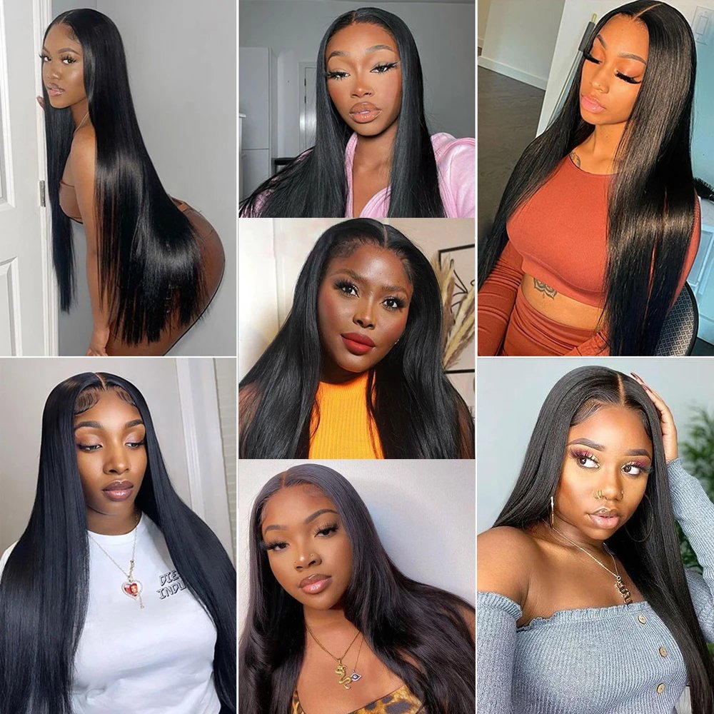 Wholesale Natural Raw Cambodian Bone Straight Human Hair Wig Full Lace Frontal 200% Density 13x4 Lace Front Wig For Black Women