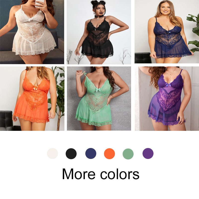 ODM OEM Private Label Luxury 4XL Sexy Lace Nuisette Baby Doll Femme En Gros Plus Size Lingerie For Fat Women