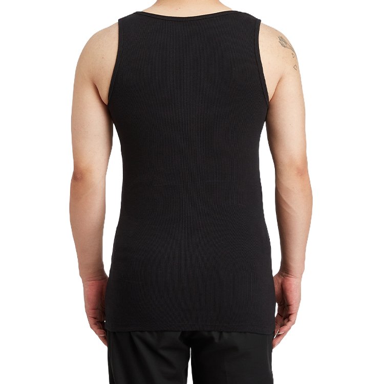 custom logo gym printed thick material elastin ribbed fleece 100% cotton blank solid regular knit basic undershirts tank top