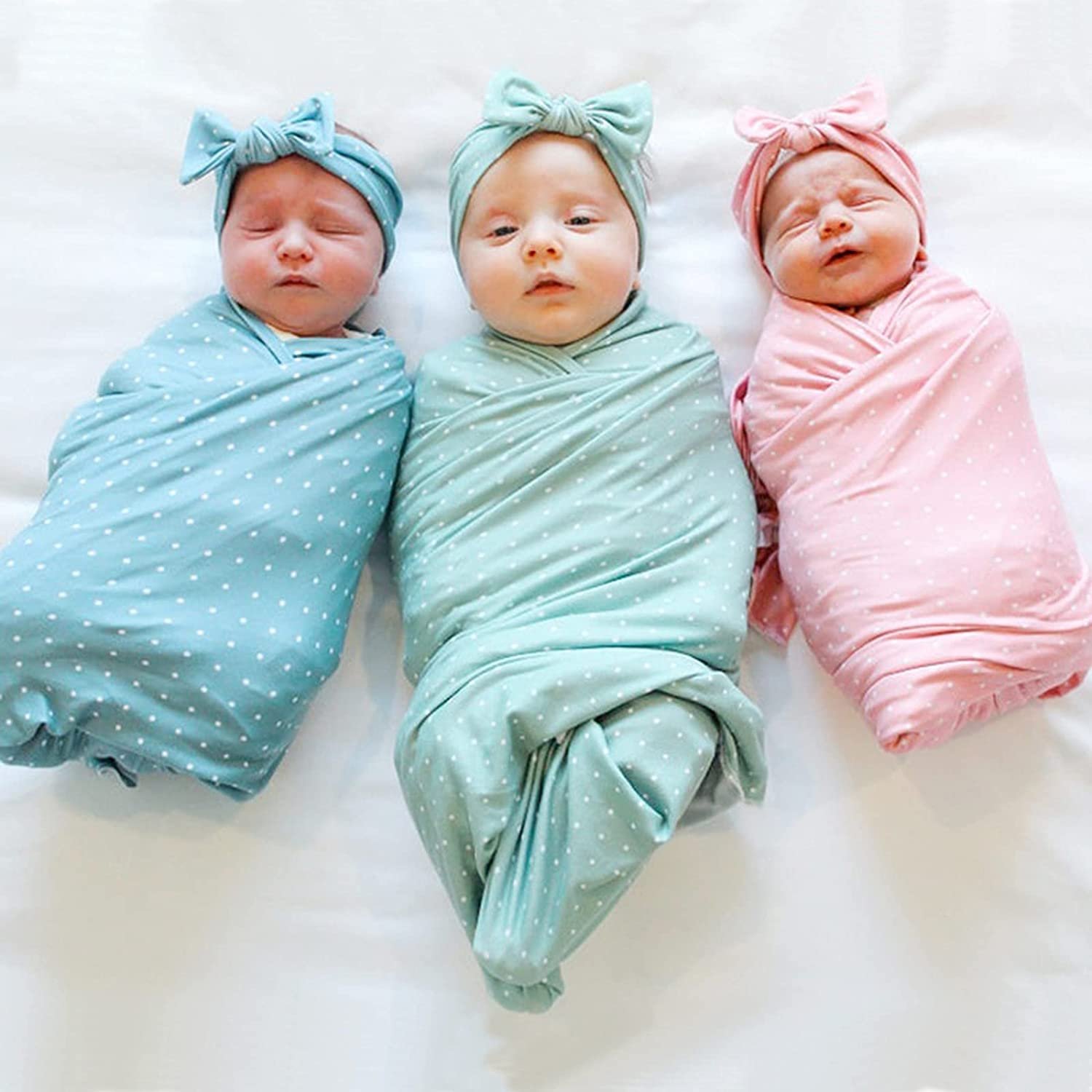 Organic Bamboo Baby Blanket Rib Set Customize Newborn Swaddle Set Eco Friendly Baby Gift Wholesale Swaddle Set With Bow Hat