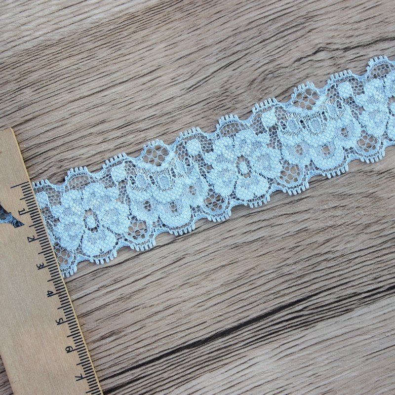 Zeal New Design 3.5Cm Elastic Lace Trim For Lingerie Underwear Decorative French Flower Lace Fabric For Wedding