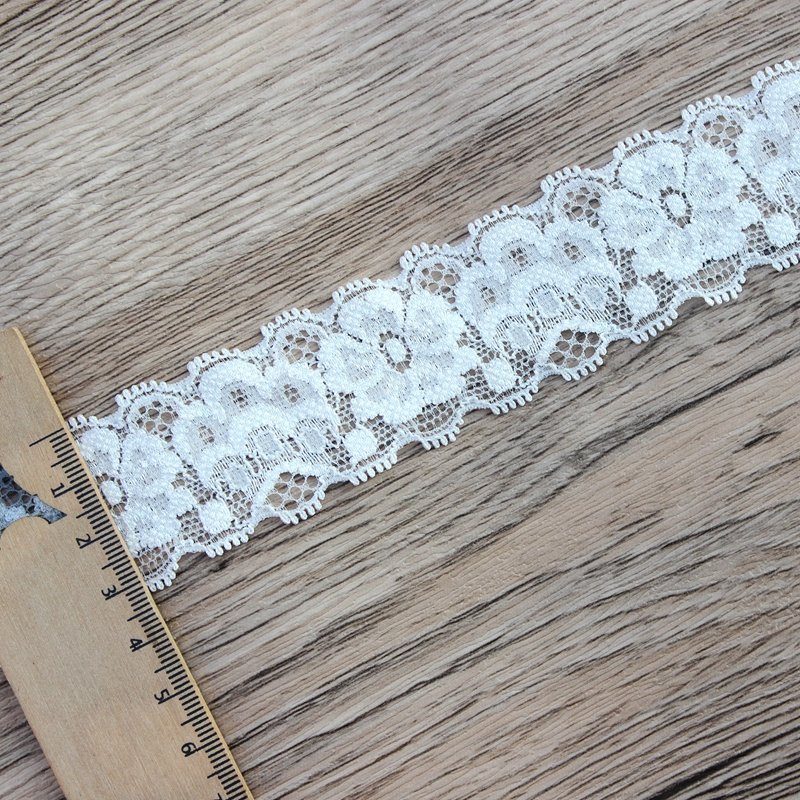 Zeal New Design 3.5Cm Elastic Lace Trim For Lingerie Underwear Decorative French Flower Lace Fabric For Wedding