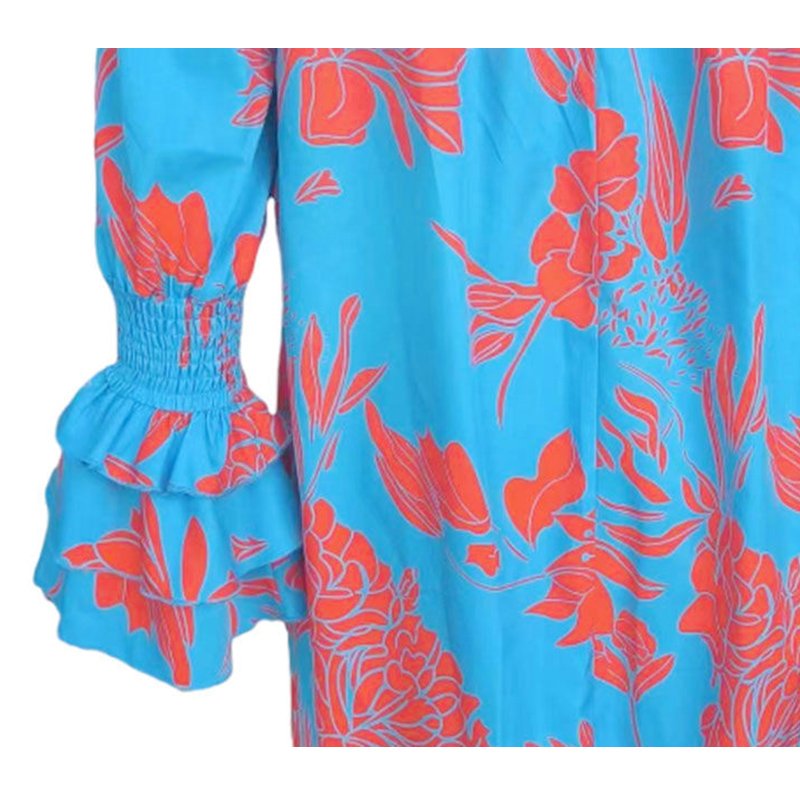Cheap Price Popular Casual Loose Print mini Dress Women's New Off Shoulder Long Sleeved Party Beach Style Dresses Women