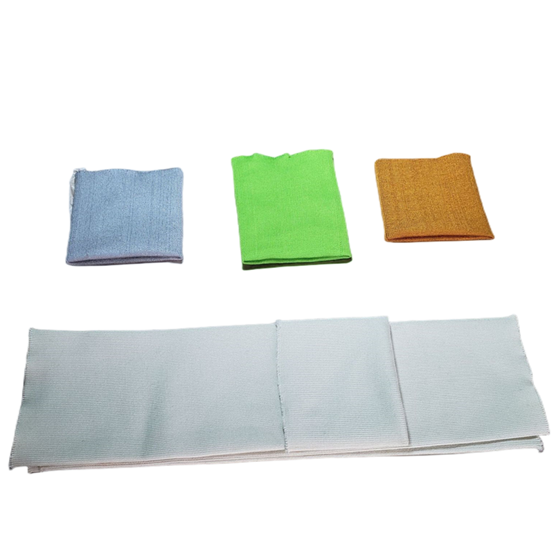 Seamless tubular ribbed cuffs cylindrical stretch polyester knitted garment fabric