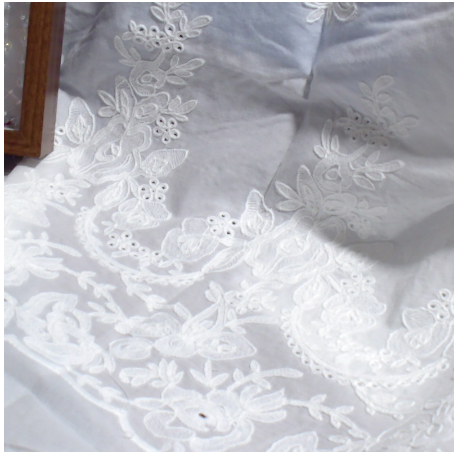 Lace fabric all cotton hollow embroidery fabric cotton thread double-sided three-dimensional for dresses