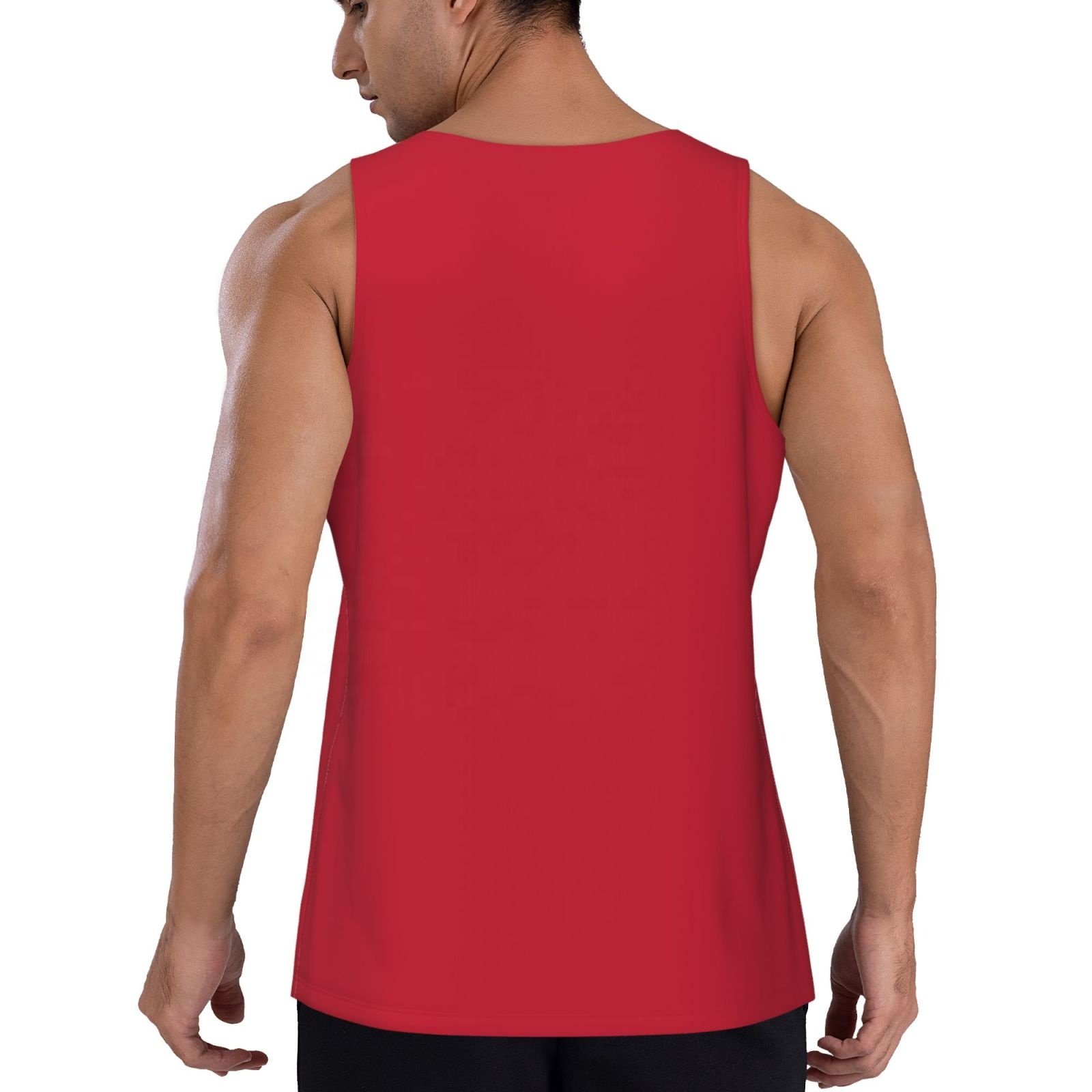 100% Cotton Rib Knit Sleeveless Men's Fitness Gym Tank Top Breathable Workout Vest Solid Base Digital Printing Blank Shirt