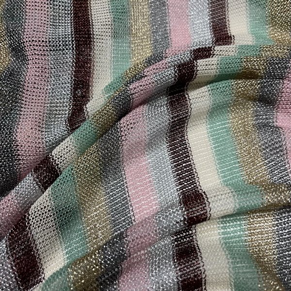 High elasticity knitted fabric soft lurex net glitter fabric metallic 4 way stretch fabric for clothing