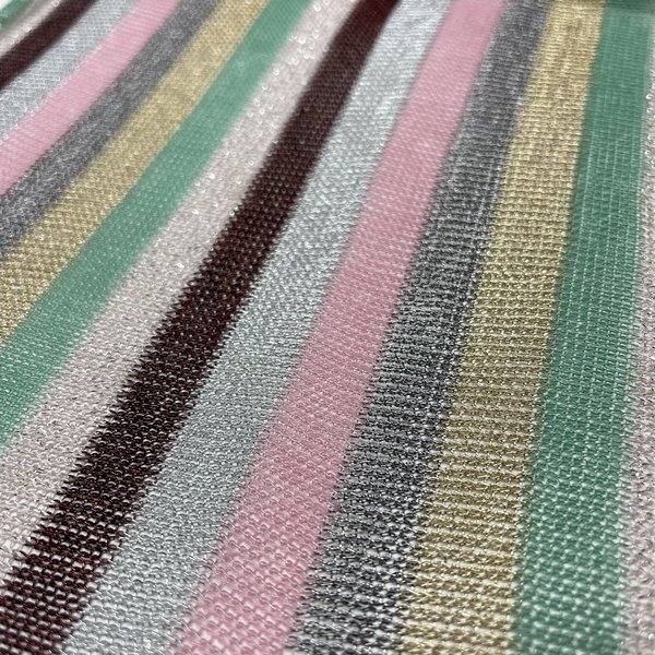 High elasticity knitted fabric soft lurex net glitter fabric metallic 4 way stretch fabric for clothing