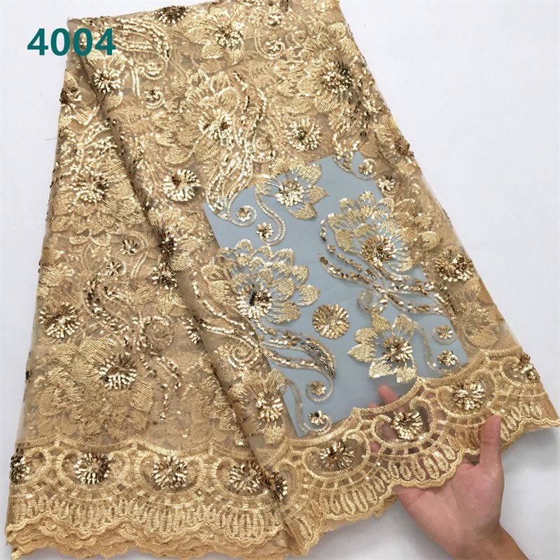 Mint Green African Tulle Mesh Lace Fabric with Sequins High Quality French Net Lace Fabric for Women Wedding Dresses Sewing 4004