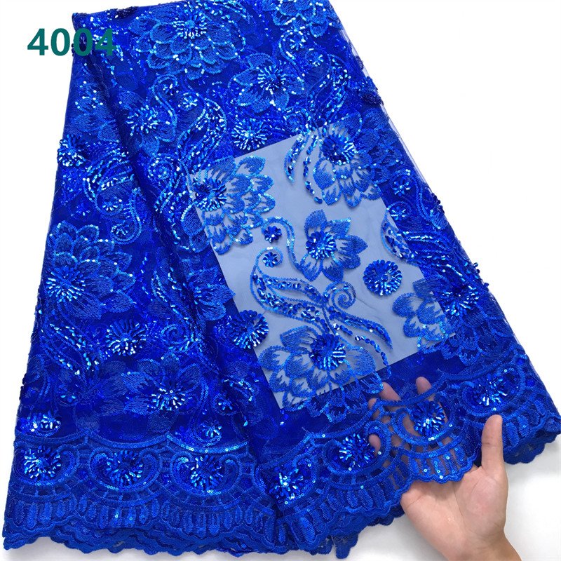 Mint Green African Tulle Mesh Lace Fabric with Sequins High Quality French Net Lace Fabric for Women Wedding Dresses Sewing 4004