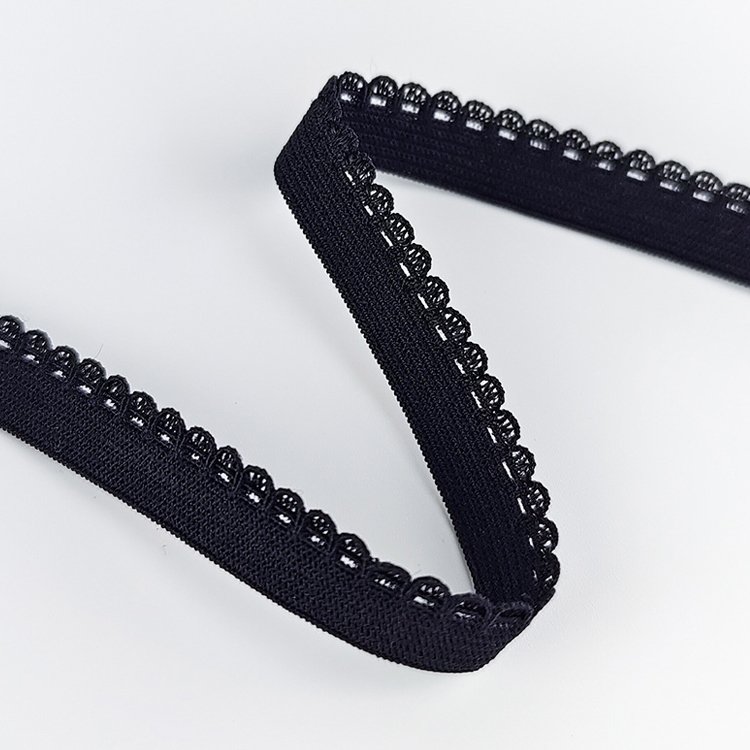 Clothing underwear lace picot elastic trim webbing band nylon bud edge picot elastic webbing tape for garment diy