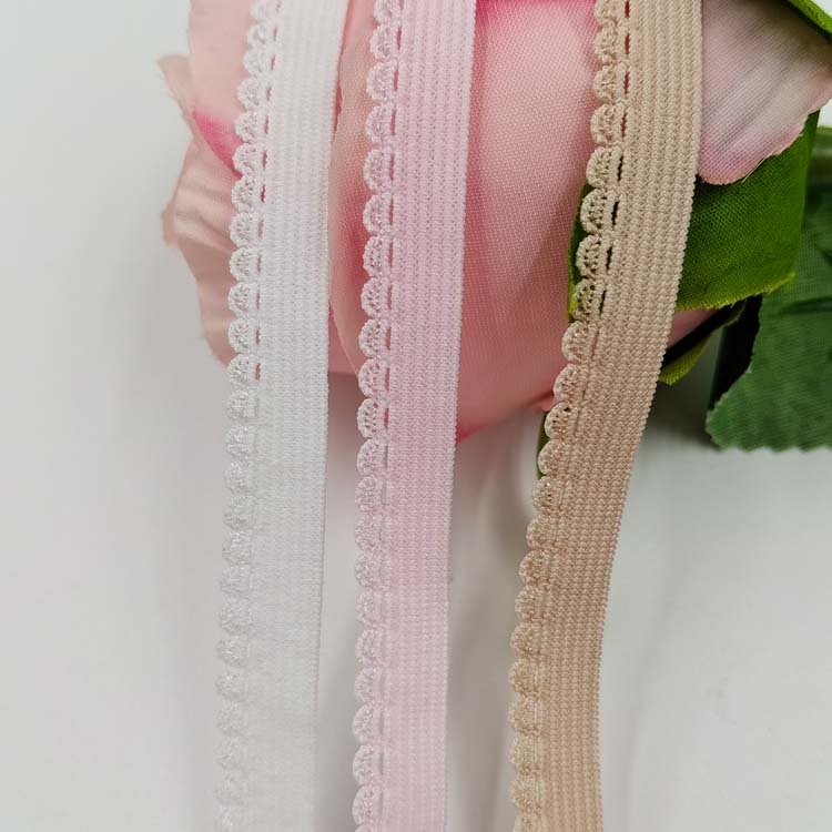 Clothing underwear lace picot elastic trim webbing band nylon bud edge picot elastic webbing tape for garment diy
