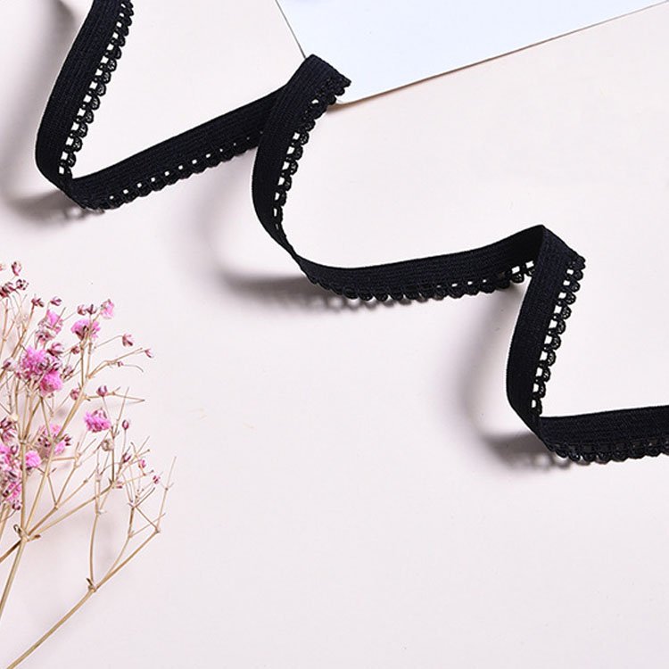Clothing underwear lace picot elastic trim webbing band nylon bud edge picot elastic webbing tape for garment diy