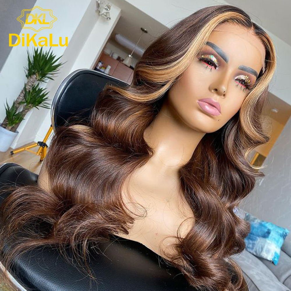 13*6 Dark Red and Wine Red Color Lace Front Human Hair Wig Brazilian Body Wave Hair Ombre Lace Wig for Women