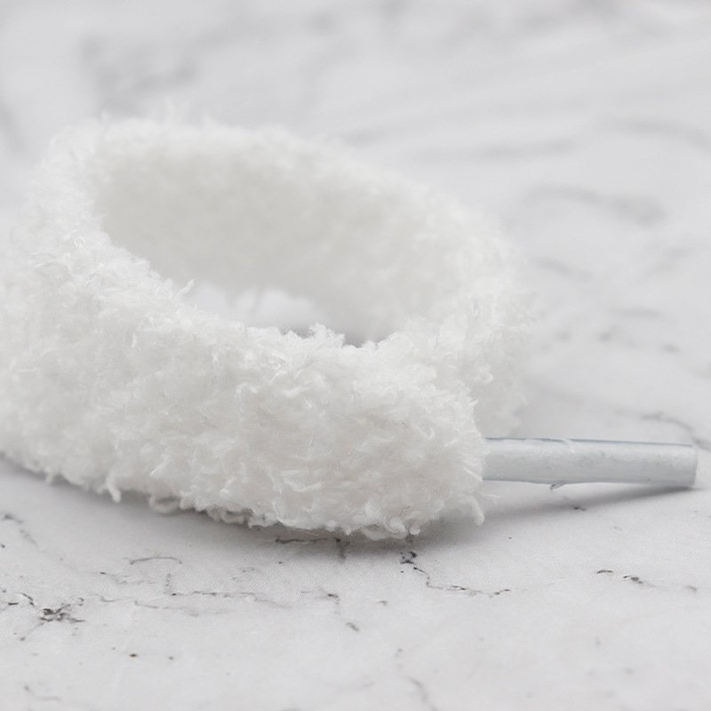 2024 NEW 15mm White Flat Fluffy Shoe Laces High Quality 1.5CM Wide Black Polyester Colorful Soft Fuzzy Shoelaces for AF1