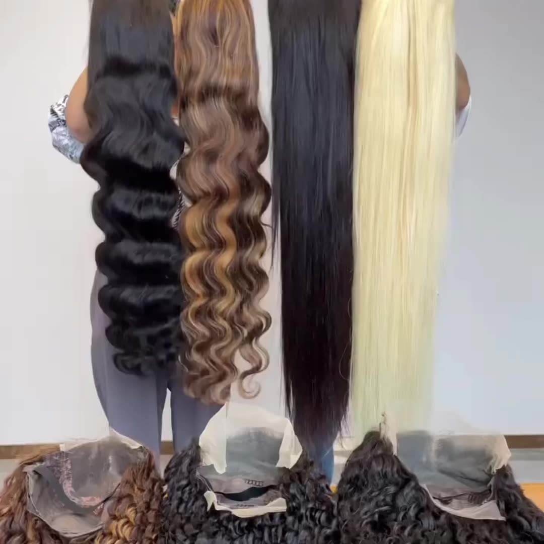 Virgin Glueless Ombre Piano Color Lace Wigs, Human Hair Transparent Hd Full Lace Wig,With Baby Hair Hd Highlight Lace Front Wig