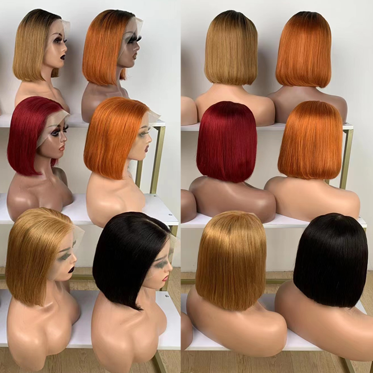 Wholesale Peruvian Bob Lace Front Human Hair Wig,Transparent Glueless Full HD Lace Bob Wig,Cheap 13*4 Lace Frontal Short Bob Wig