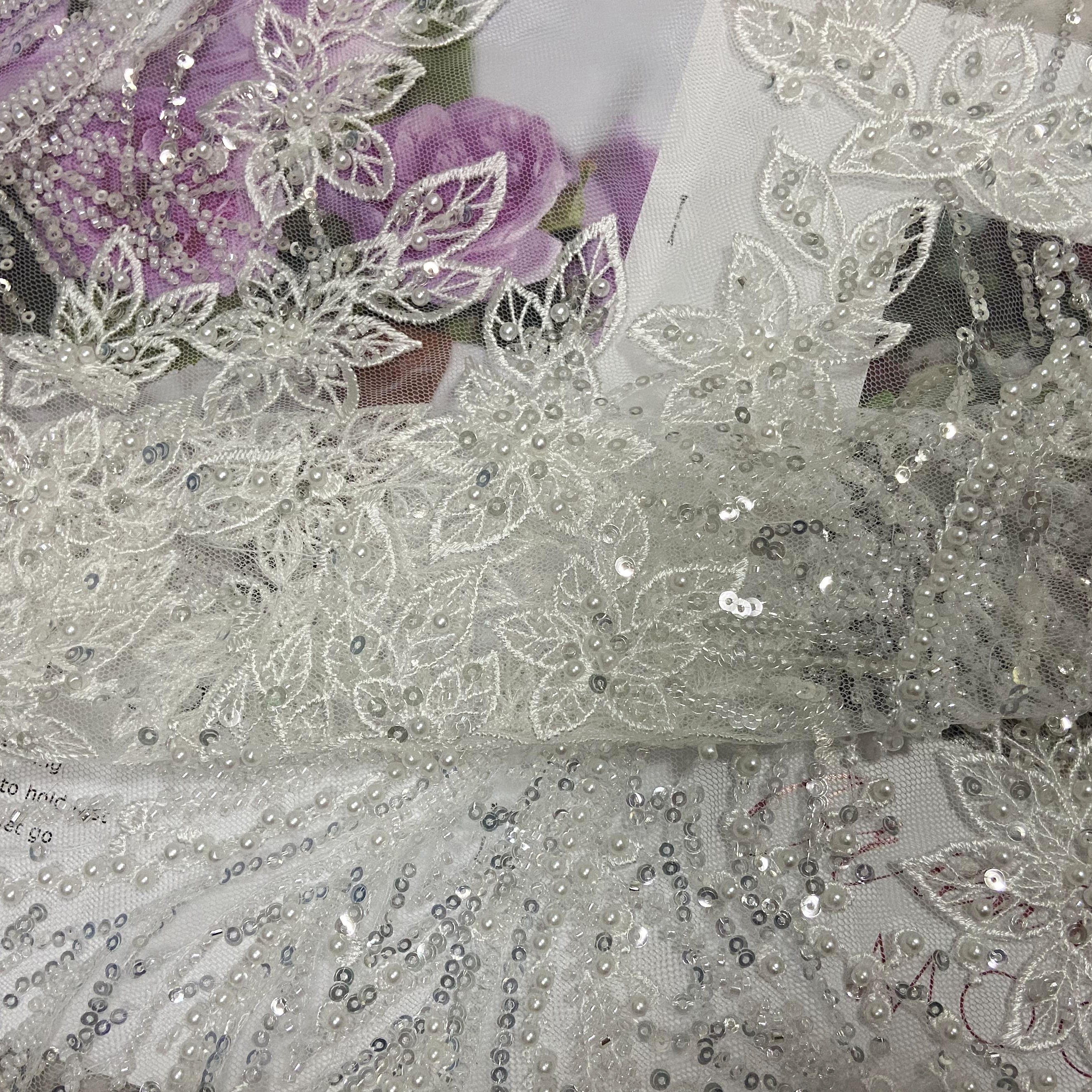 Top supplier dubai sequins beaded lace fabric