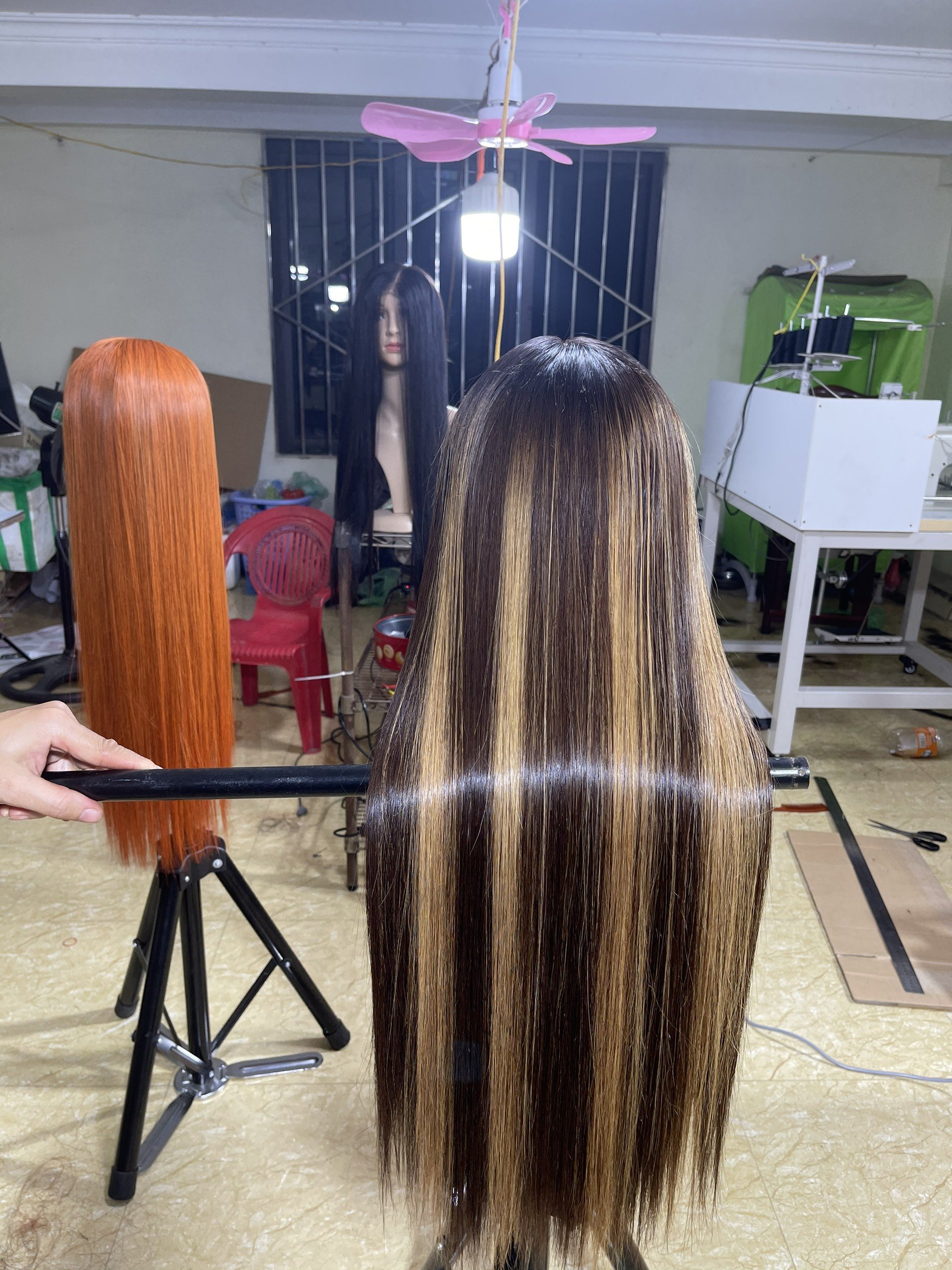 Manufacturer Wholesale Spot Front Lace Grow Piano Brown Straight Hair Vietnamese Remy Wigs