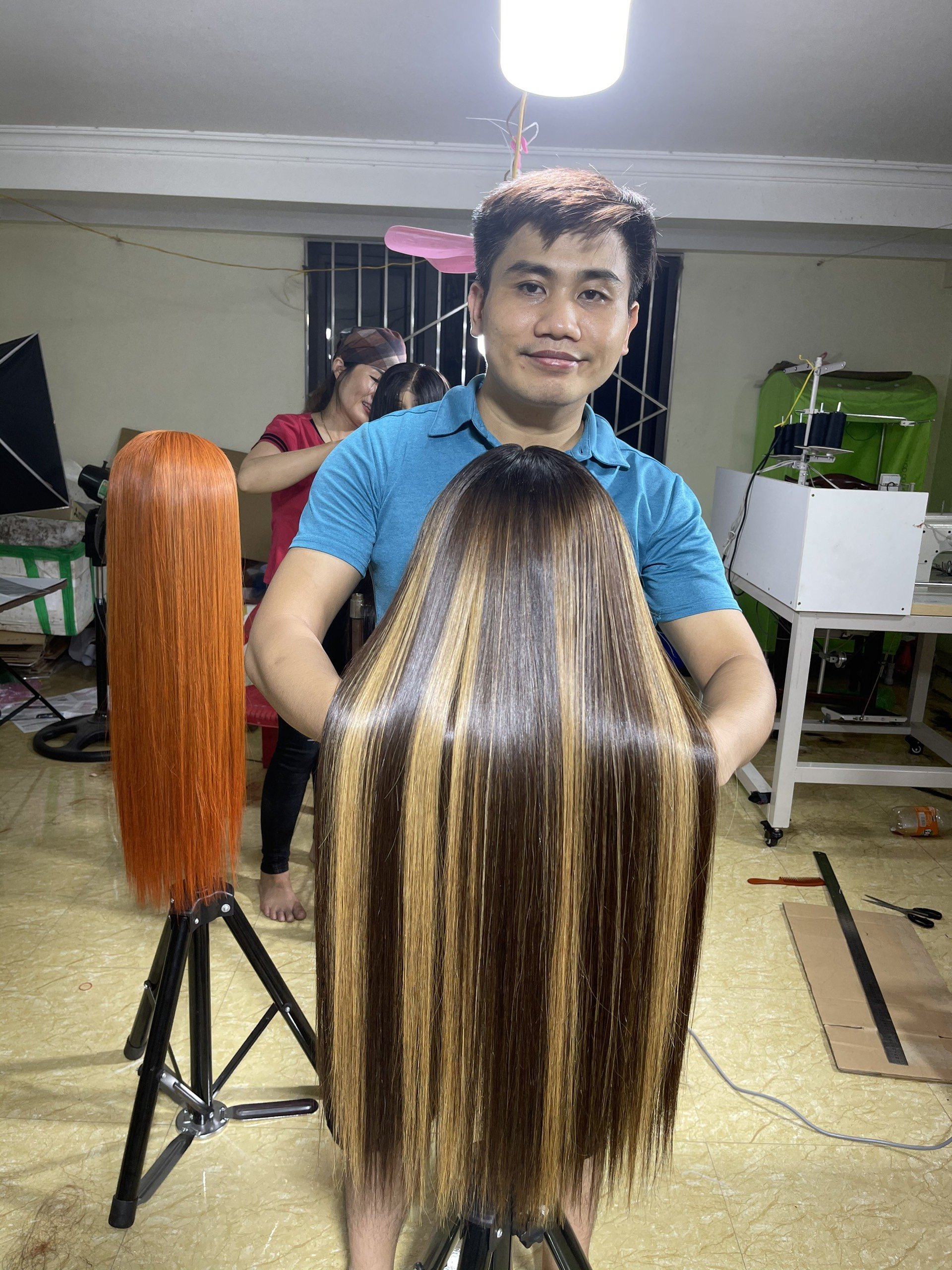 Manufacturer Wholesale Spot Front Lace Grow Piano Brown Straight Hair Vietnamese Remy Wigs