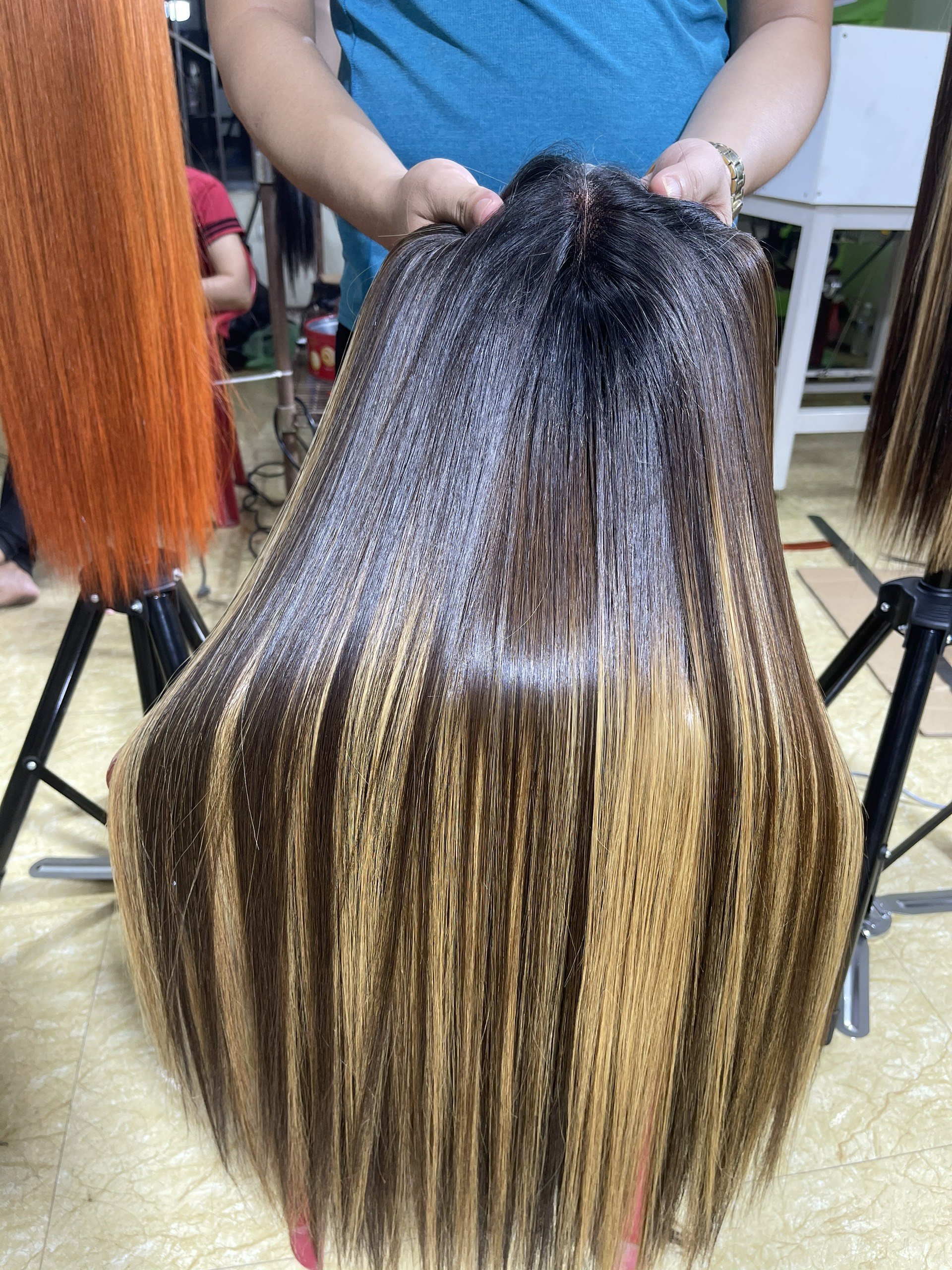 Manufacturer Wholesale Spot Front Lace Grow Piano Brown Straight Hair Vietnamese Remy Wigs