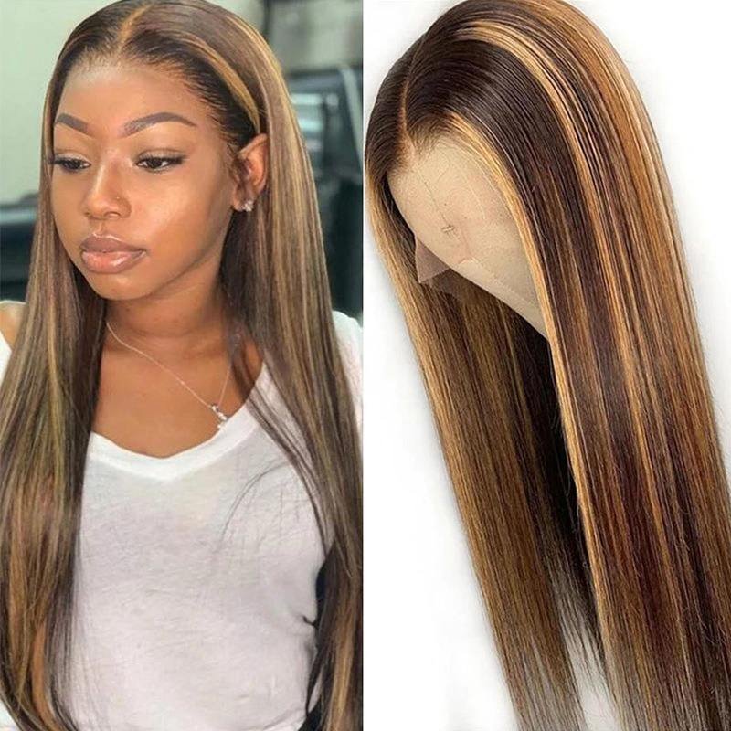 Manufacturer Wholesale Spot Front Lace Grow Piano Brown Straight Hair Vietnamese Remy Wigs