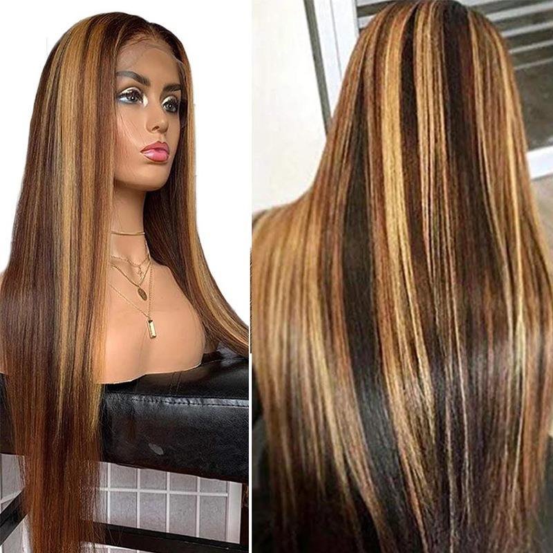 Manufacturer Wholesale Spot Front Lace Grow Piano Brown Straight Hair Vietnamese Remy Wigs