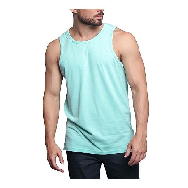 Bangladesh manufacture export solid color 100% cotton single jersey round neck men's tank top from Bangladesh best price