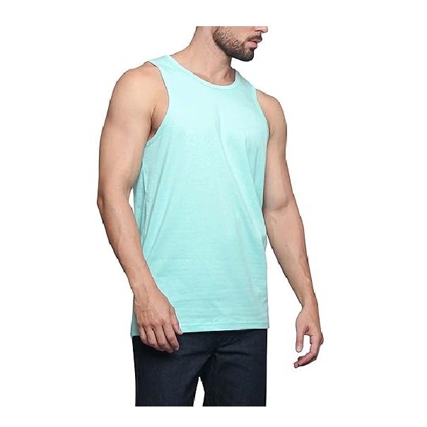 Bangladesh manufacture export solid color 100% cotton single jersey round neck men's tank top from Bangladesh best price