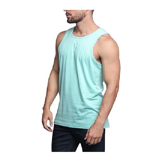 Bangladesh manufacture export solid color 100% cotton single jersey round neck men's tank top from Bangladesh best price