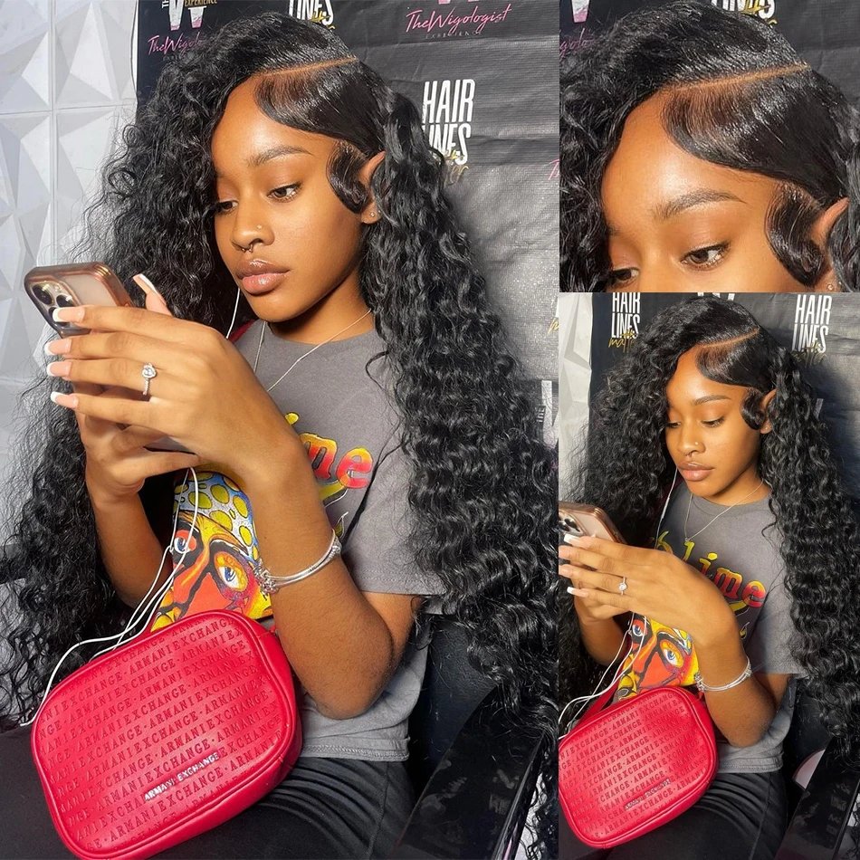 Wet And Wavy Human Hair Lace Front Wigs for Black Women, Transparent Frontal Brazilian Unprocessed Virgin Hair Water Wave Wig