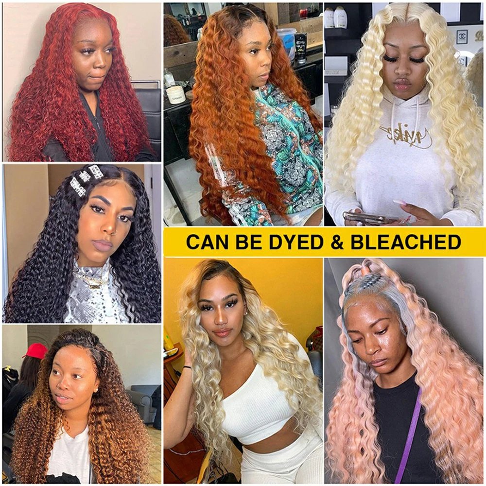 Wet And Wavy Human Hair Lace Front Wigs for Black Women, Transparent Frontal Brazilian Unprocessed Virgin Hair Water Wave Wig