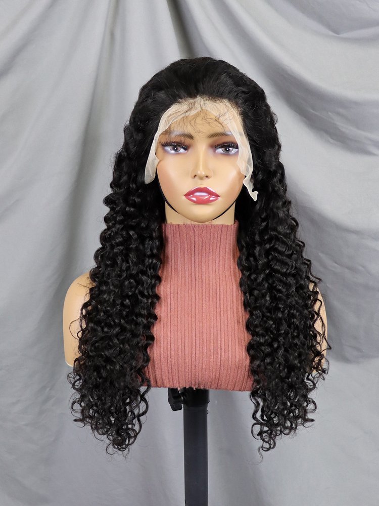 Wet And Wavy Human Hair Lace Front Wigs for Black Women, Transparent Frontal Brazilian Unprocessed Virgin Hair Water Wave Wig