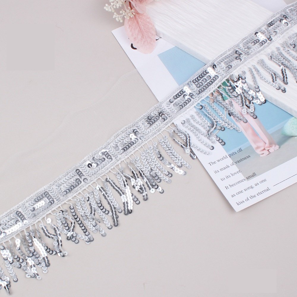 Clothing Accessories Gold And Silver Metallic Border Lace Trim Sequins Golden Yellow Embroidery Lace Trim Gold Lace Trim