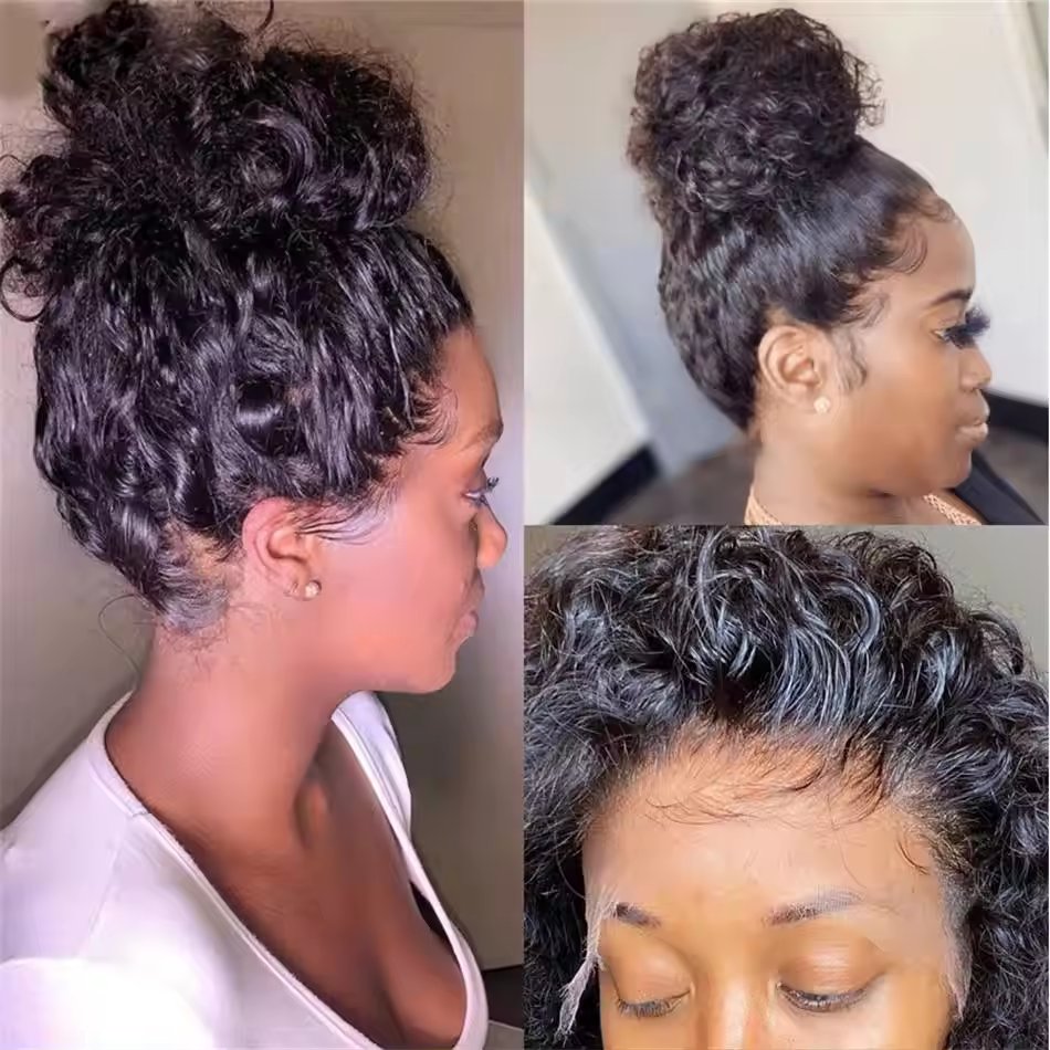 Glueless Water Wave Wigs Human Hair Lace Front Curly Full Lace Human Hair Wigs For Black Women 360 HD Lace Frontal Wig Vendor