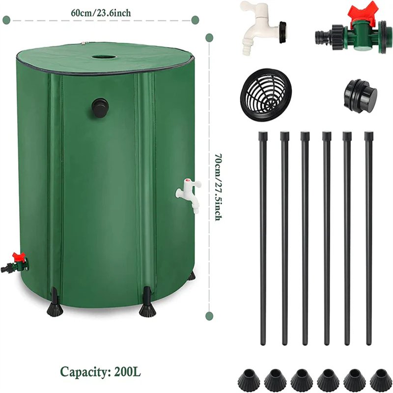 Wholesale pvc plastic home foldable rain barrel 250-500L water collection system rain water tank