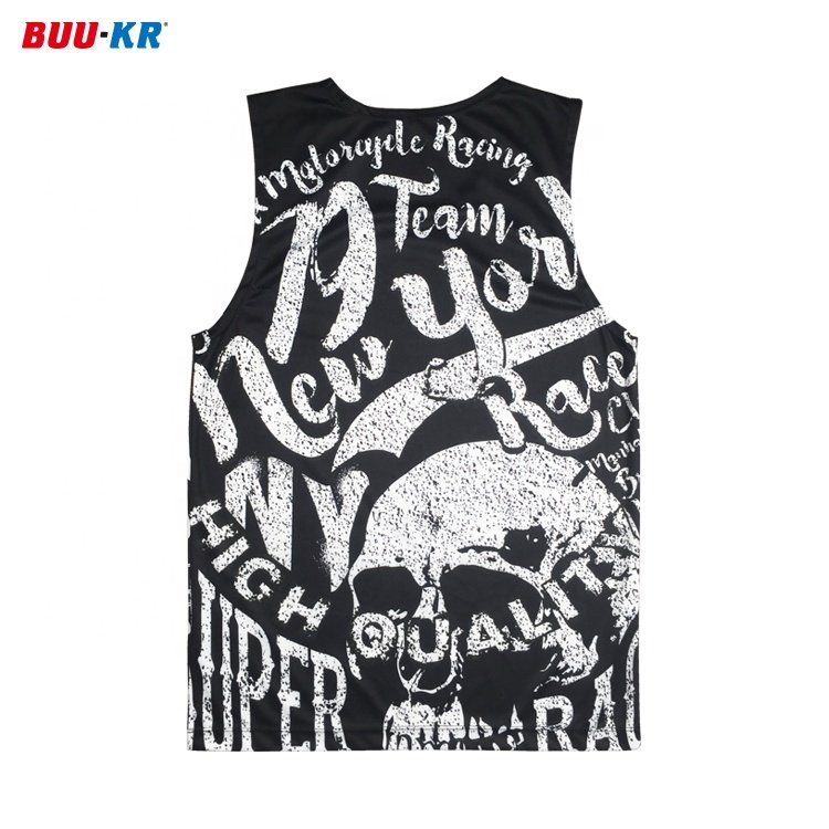 Buker Wholesale Sublimation Gym Fitness Black Breathable Hign Quality Men Running White Ribbed Weightlifting Custom Singlets