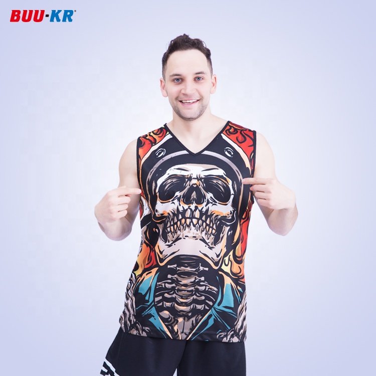 Buker Wholesale Sublimation Gym Fitness Black Breathable Hign Quality Men Running White Ribbed Weightlifting Custom Singlets