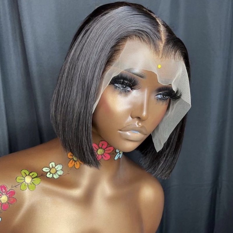 Short Human Hair Bob Wig Transparent Glueless Virgin Curly Wholesale Cheap Price 150% 180% Peruvian Hd Full Lace Brazilian Hair