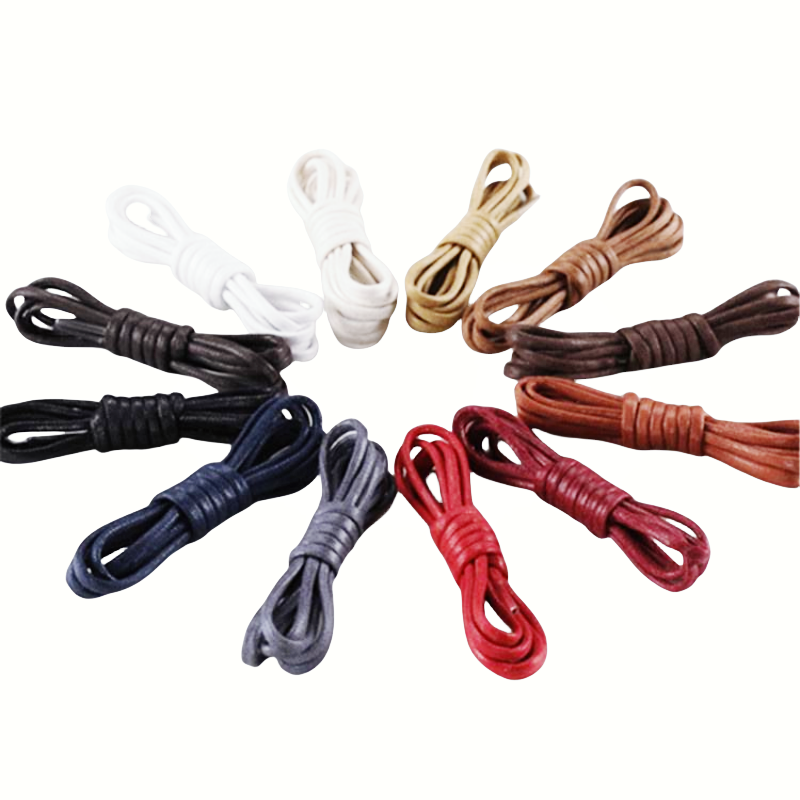2.5mm width wax shoe laces 50-180cm Round waxed cotton shoe laces 11 colors Round Waxed Cotton ShoeStrings for Leather shoes