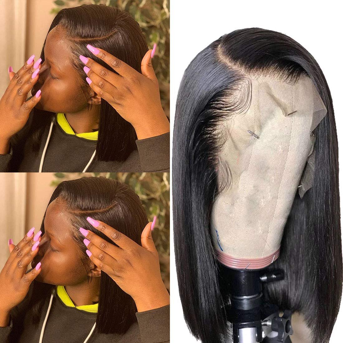 Wholesale Peruvian Bob Wig Human Hair Lace Front,Transparent Virgin Bob Wigs, Lace Closure Short Bob Wig