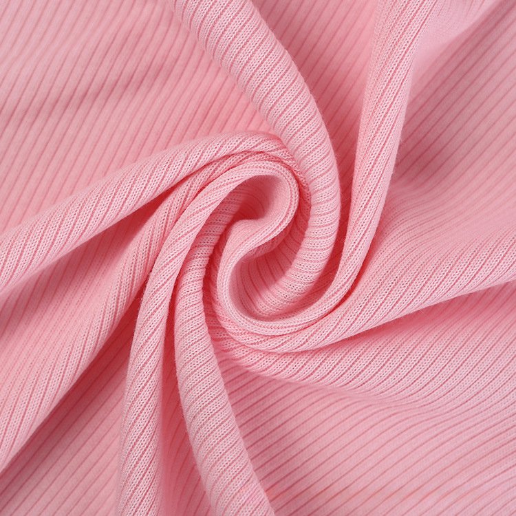 high end 2*2 rib fabric 100% polyester 250gsm knitted rib fabric