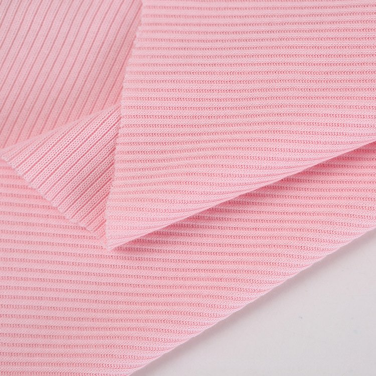 high end 2*2 rib fabric 100% polyester 250gsm knitted rib fabric