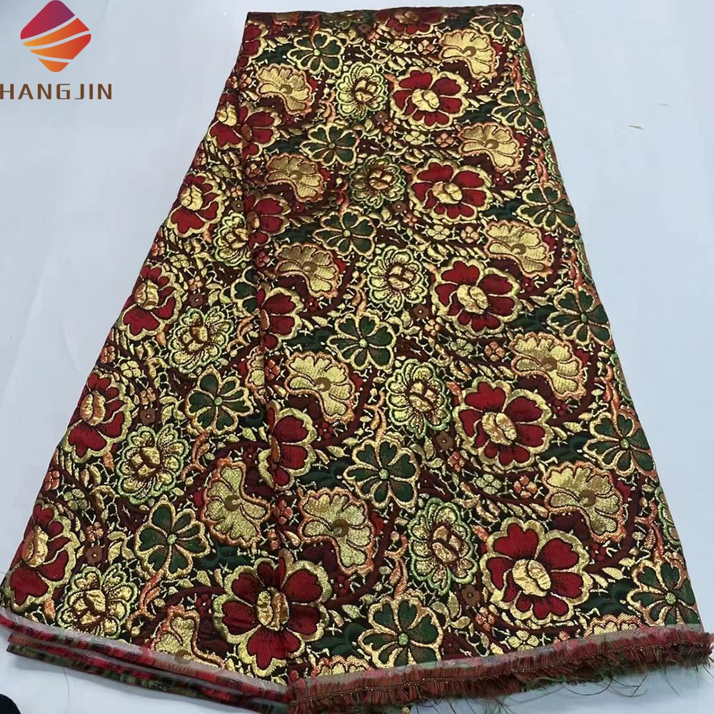 Latest French Brocade Lace Fabrics High Quality Brocade Jacquard Embroidery Nigerian Organza Lace For Women Dress